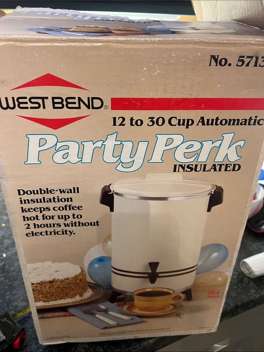 West Bend Party Perk InsulatedStainless Steel Coffee Urn Beverage Dispenser -